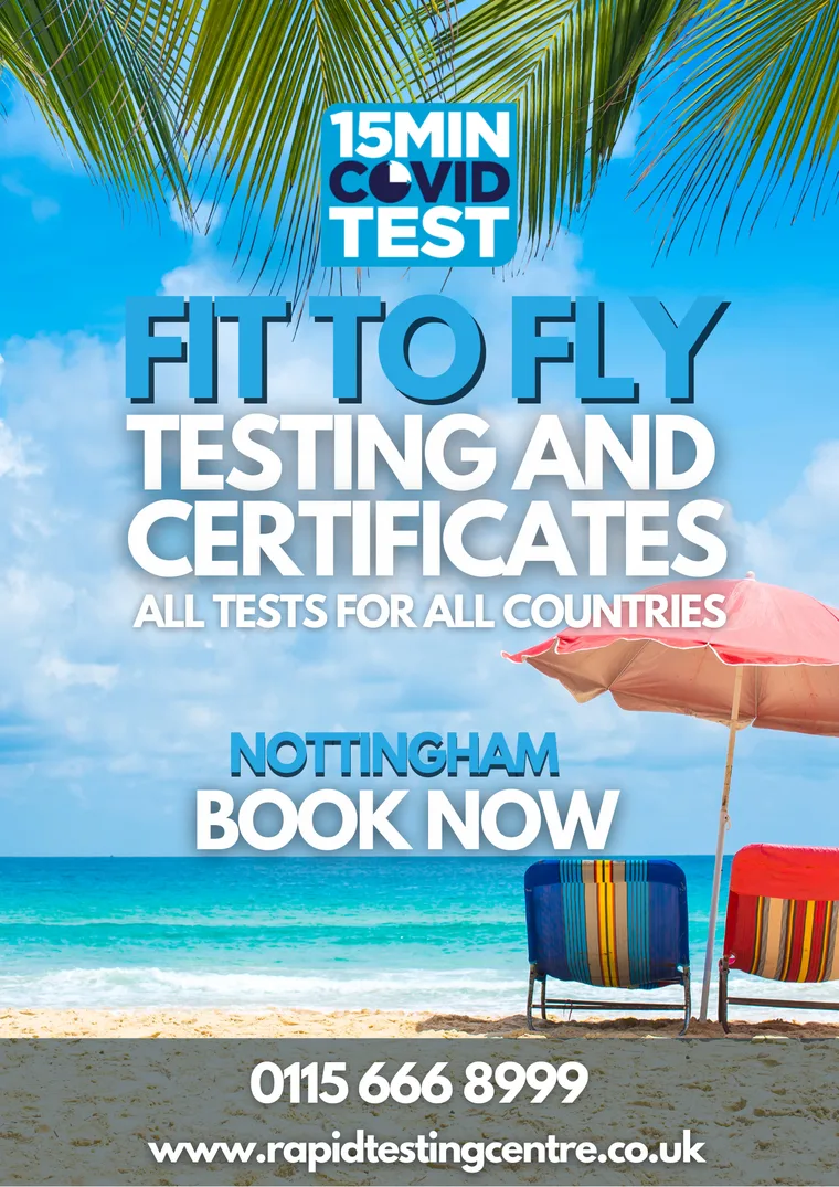 Leaflet: fit to fly testing and certificates for all countries, Nottingham